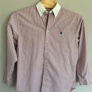 Men’s Brooks Brothers Traditional Fit Button Down pink striped white collar